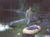 Jason inflating his raft. 