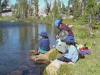 Matthew and the kids filtering water. 
