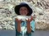 Elizabeth with a nice rainbow. 