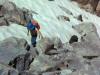 Michael climbing up by some snow - and this is the middle of August! 