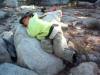 Taking a snooze on a rock. 