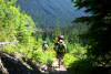 Walking up the trail in the HOT sun. 