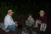 Sitting around the 'campfire.' 